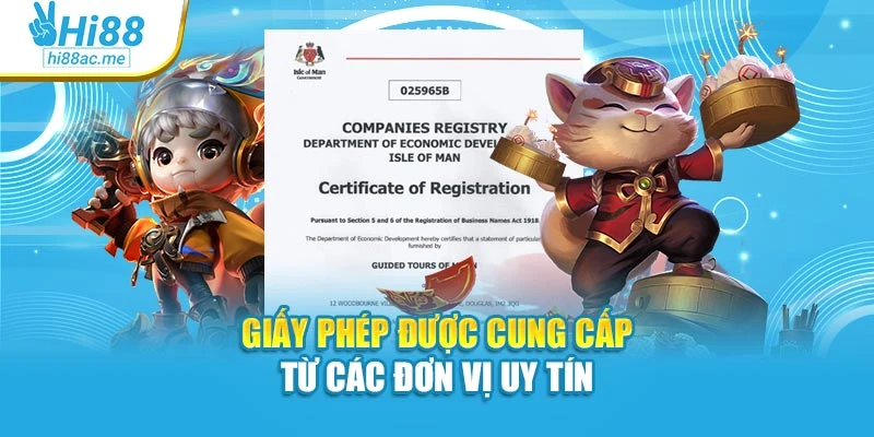 Giấy phép được cung cấp từ các đơn vị uy tín